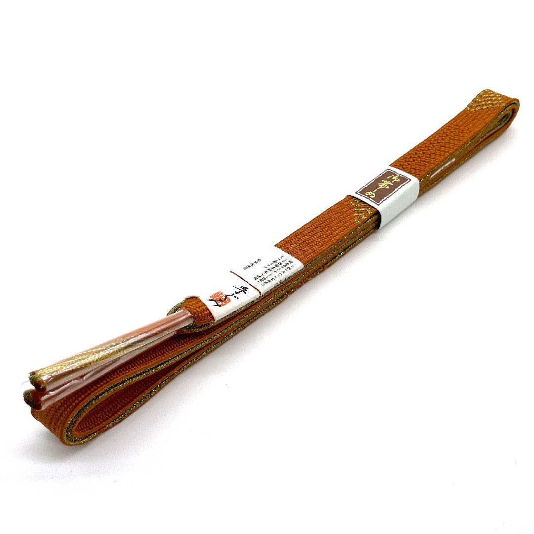 （新古品） 帯締め 正絹 四分紐 人参色（にんじんいろ） 金銀糸使用 手ぐみ 新古品 長さ約159cm 幅約1.5cm セミフォーマル Sランク 橙系 1135002162326