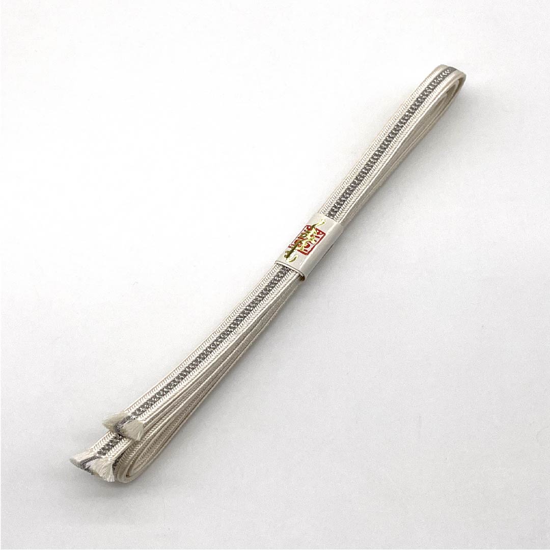 S-Rank Silk Obi-jime (Sash Band), Off-White, for Yukata, Approx. 121cm Long, 0.9cm Wide, Casual, White, 1135004302311