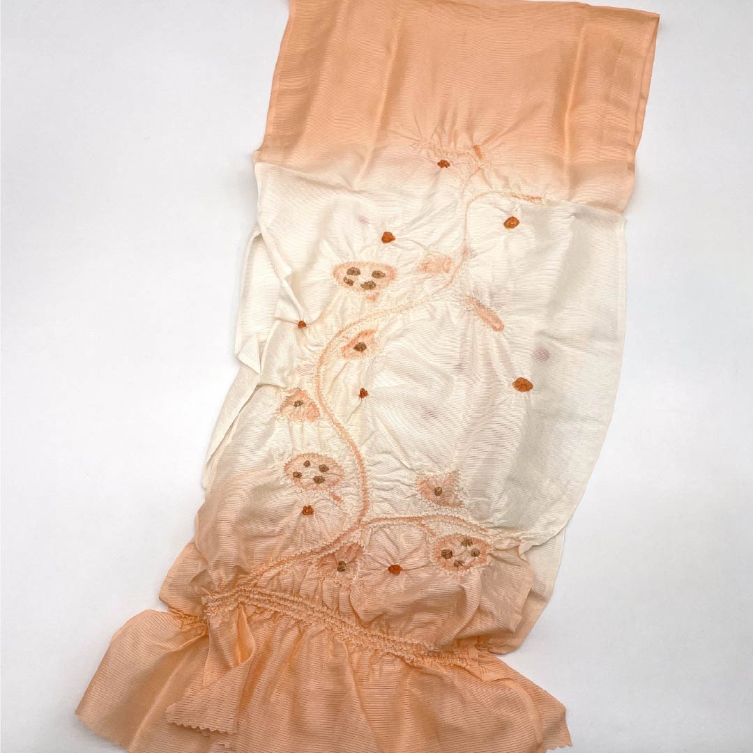 (Like new) Obijime and Obiage Set, Pure Silk, New Rank, Salmon (Sakeiro) and Light (Usunikuiro) Colors, Shinonome (Shinonomeiro) Color, Summer, Length: Approx. 164cm, Width: Approx. 1.6cm, Orange, Semi-Formal, Item Number: 1141000261326
