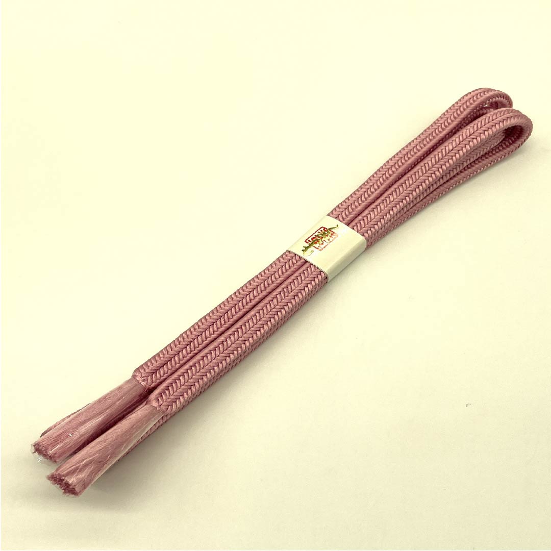 （新古品） 帯締め 正絹  一斤染色（いっこんぞめいろ） 冠組 新古品 長さ約159cm 幅約1cm セミフォーマル NEWランク ピンク系 1135003651313