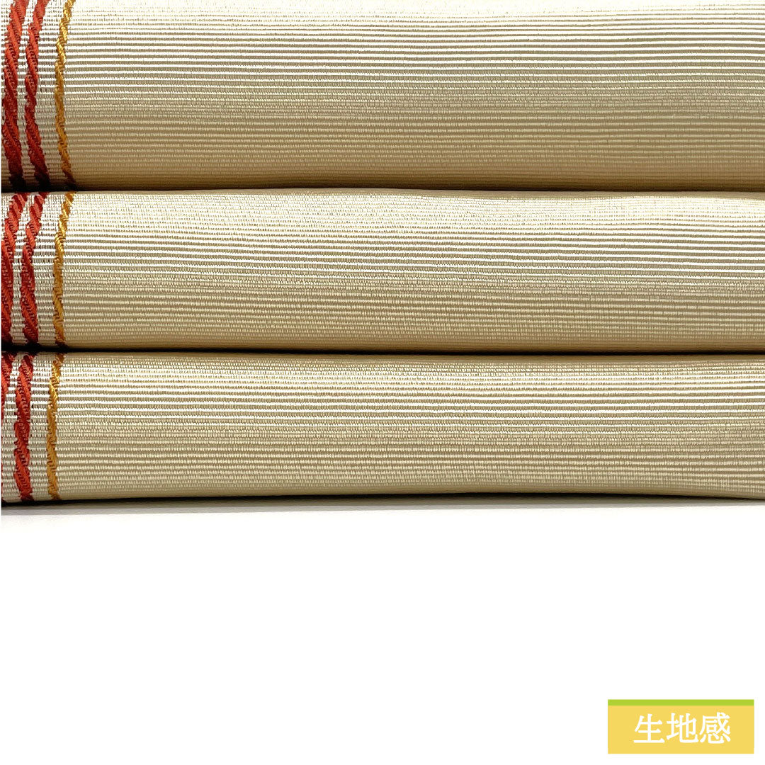 Half-width obi, polyester, S-rank, Torinoko color (Torinoko), reversible, striped, cherry blossom, cream, 354cm long, product number 1125002332315