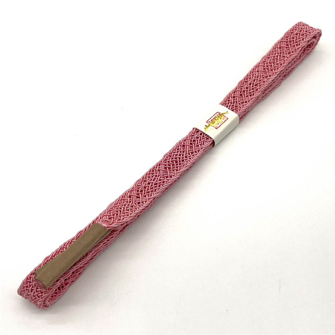（新古品） 帯締め 正絹 四分紐 中紅花色（なかのくれないいろ） 夏用 無地 長さ約157cm 幅約1.5cm カジュアル NEWランク ピンク系 1135003291313