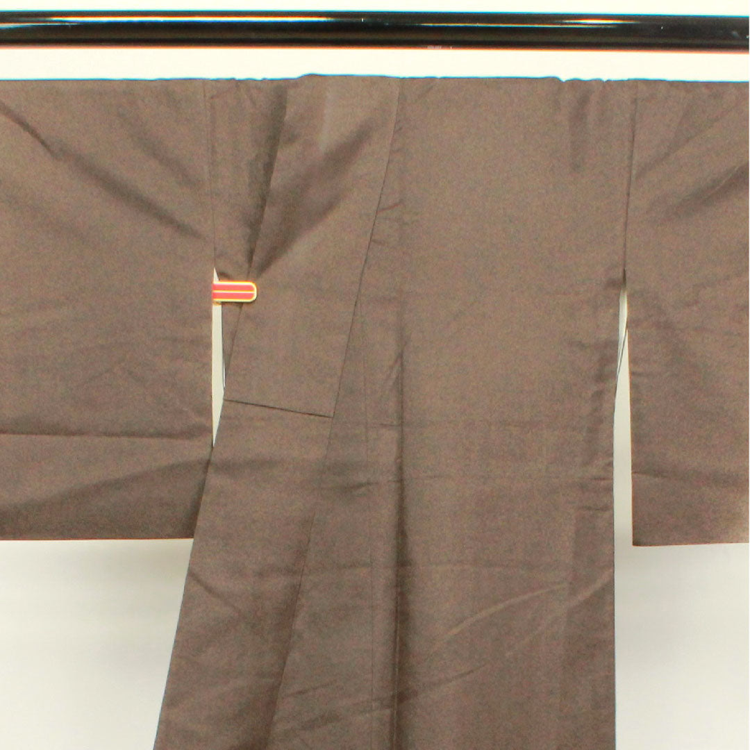 Homongi, lined, length 167cm, sleeve length 64cm, charcoal color, artist's work, Enso, pure silk, A rank, brown, 1112002473514