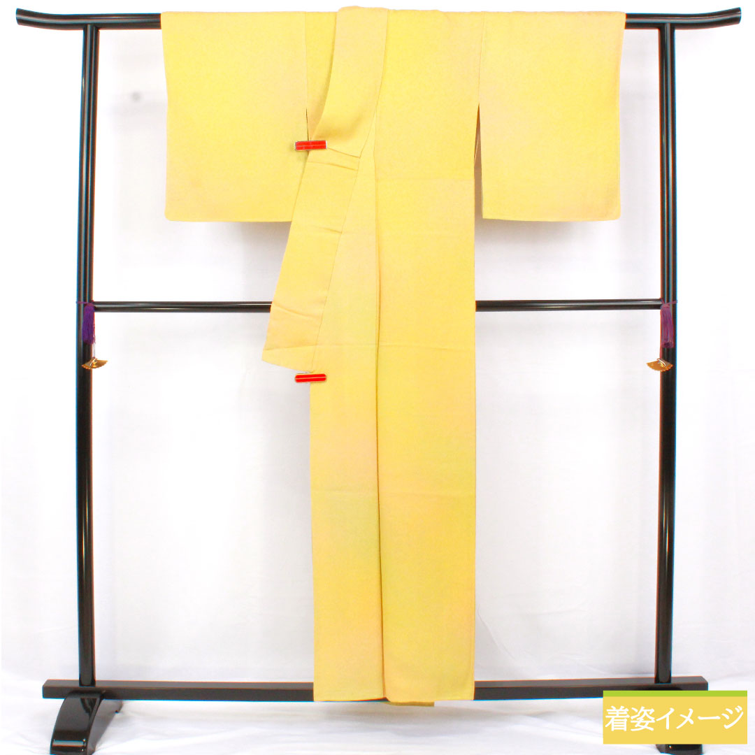 Plain color, pure silk, length 156cm, sleeve length 63cm, one crest, circle with four diamonds, lined, S rank, yellow, 1114001922323