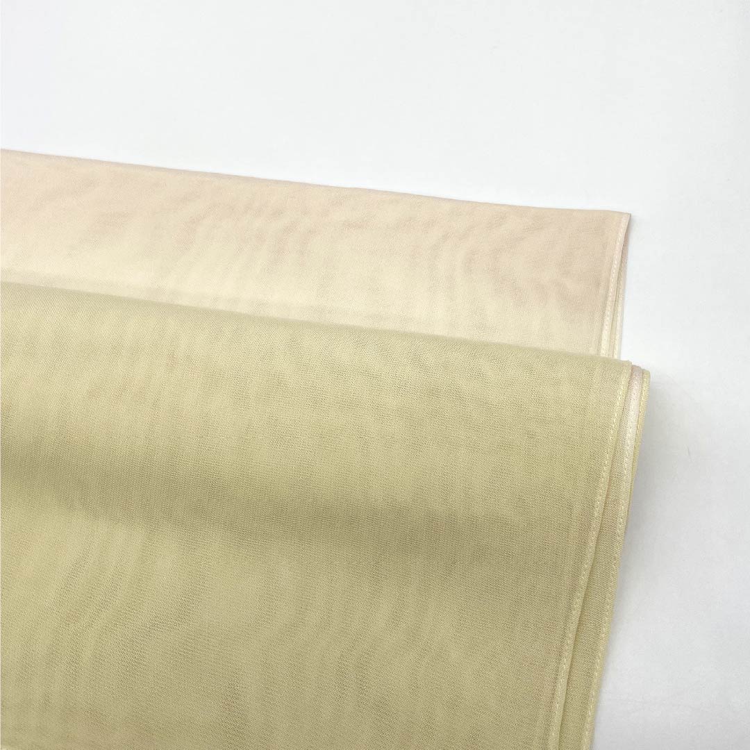 (Like New) Pure Silk Obiage (Sash) - Semi-Formal, Light Egg-Colored and Maiden-Colored Gradient, Summer, Approximately 180cm Long, 29.5cm Wide, Cream-Based, Product Number: 1136002181915