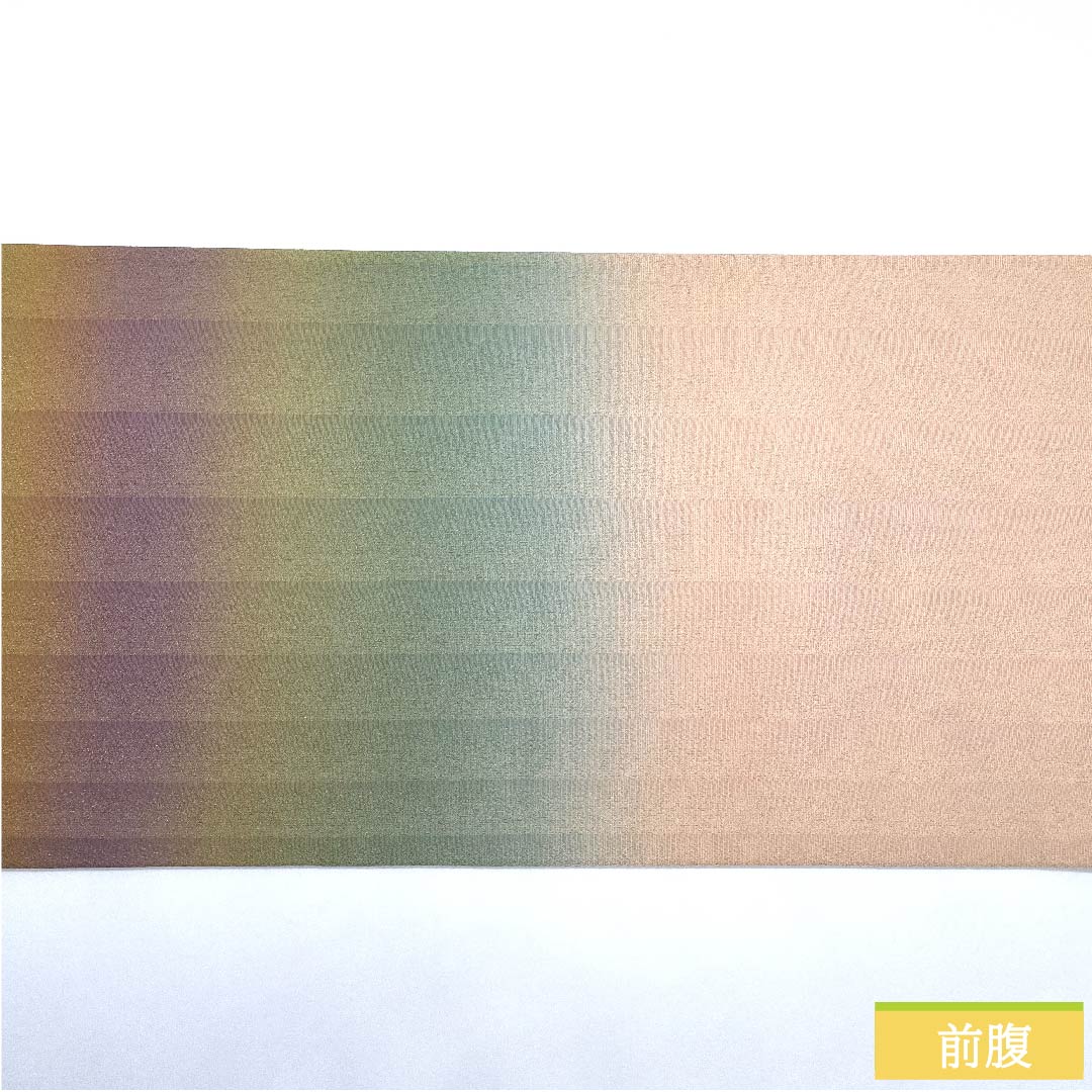 Simple Fukuro Obi, Horizontal Stripes, Length 446cm, Pure Silk, A Rank, Pointed Pattern, Semi-Formal, Gradient Style, 1123010753399