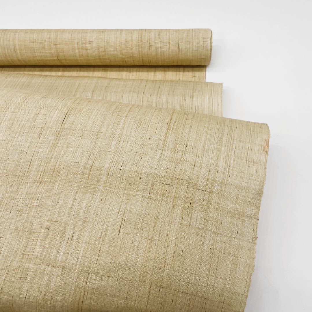 [Unfinished] Nagoya Obi, Hemp, S Rank, Tokyo Shiracha-iro (light brown), Summer Obi, Artist's Work, Uncut Fabric, Obi Length 452cm, Partial Pattern, Casual, Beige Tones, 1124008832425
