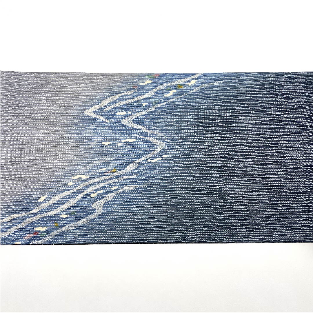 Fukuro Obi Gradient Flowing Water Abstract Pattern Obi Length 458cm Pure Silk S Rank Point Pattern Casual Gradient Style 1123007492499