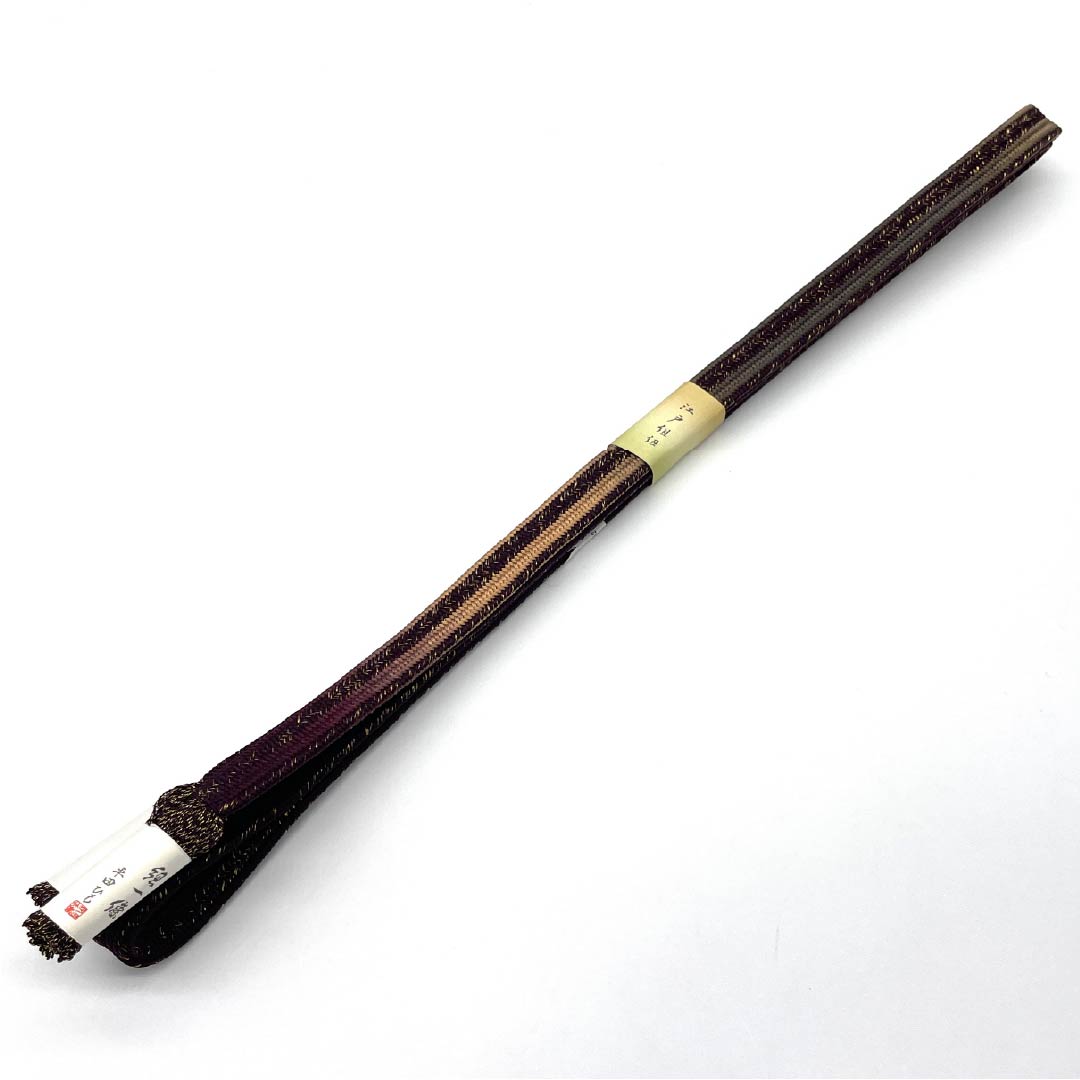 （新古品） 帯締め 正絹 四分紐 小紫色（こむらさきいろ） 平田組紐 貝ノ口縞遊玄染 長さ約170cm 幅約1.5cm フォーマル NEWランク 紫系 1135003371420