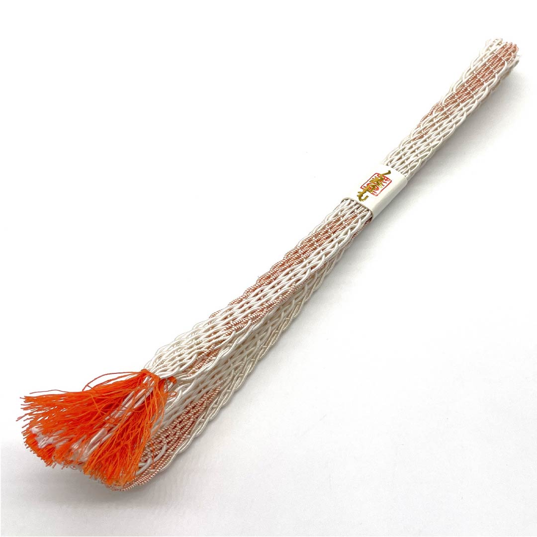 Obijime (silk obi) - quarter string, white, for summer, length 166.5cm, width 1.5cm, casual, S rank, white, 1135003272311