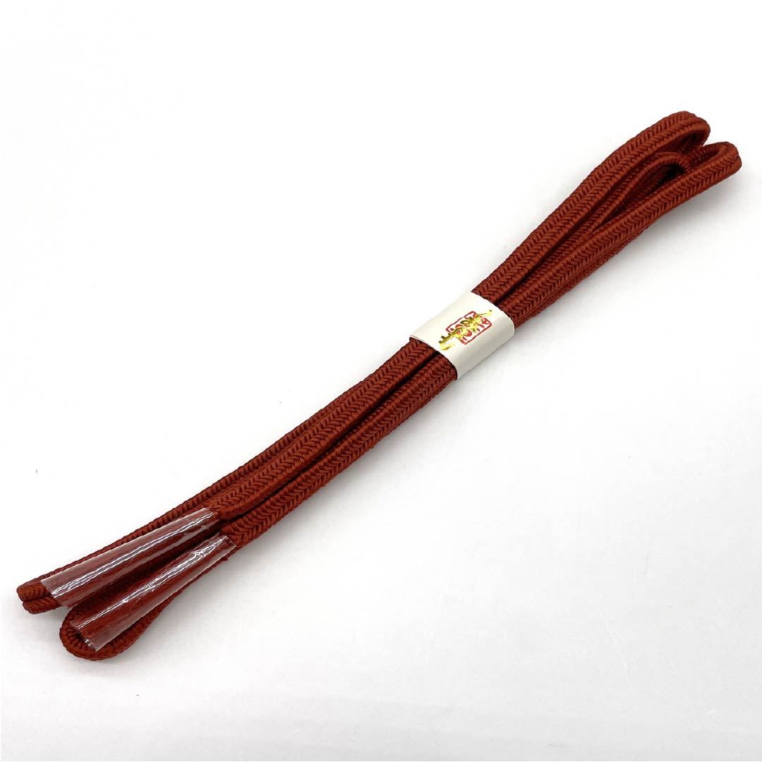 （新古品） 帯締め 正絹  赤銅色（しゃくどういろ） 冠組 新古品 長さ約162cm 幅約1cm セミフォーマル NEWランク 茶系 1135003591314
