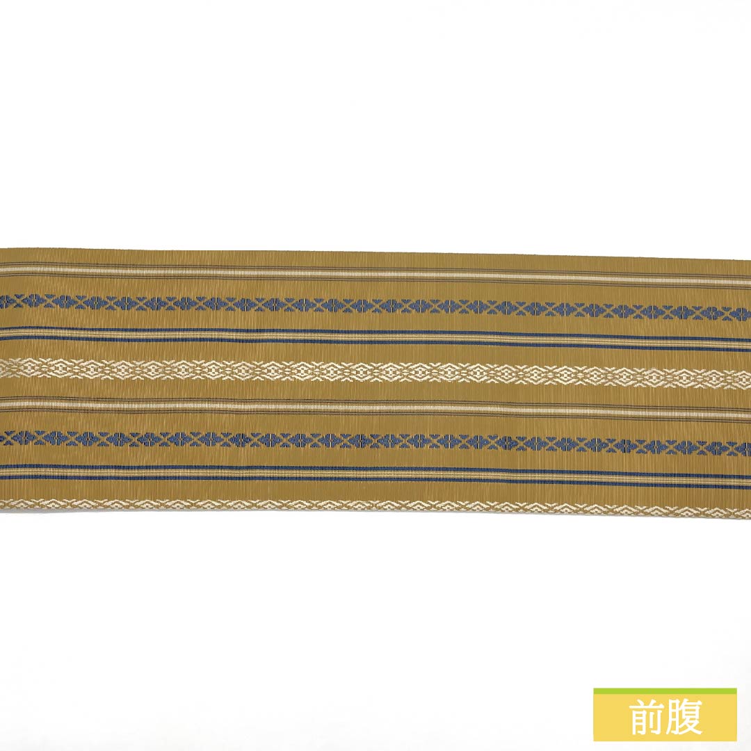 Nagoya Obi, Pure Silk, S-Rank, Straw-Colored, Hakata-Weave, Kenjo Pattern, 365cm Long, Full Length, Casual, Beige, Item Number: 1124009432325, Nagoya Style