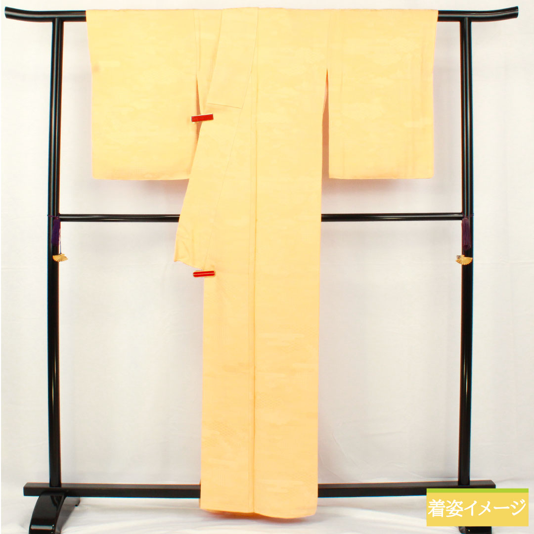 Plain color, pure silk, length 160.5cm, sleeve length 65cm, light persimmon color, one crest, snowflake and ivy, with basting thread, lined, S rank, orange, 1114001642426
