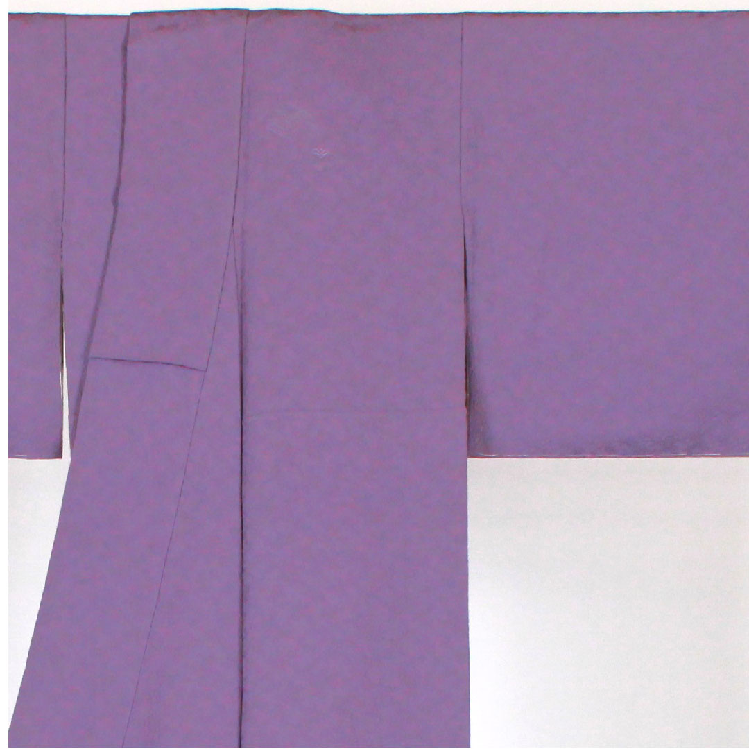 Solid color, Dronwork embroidery, classic diamond pattern, hanging wisteria, length 148cm, sleeve length 62cm, lined, pure silk, S rank, purple, 1114000182120