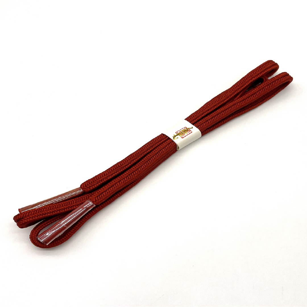 （新古品） 帯締め 正絹  生臙脂色（しょうえんじいろ） 冠組 新古品 長さ約164cm 幅約1cm セミフォーマル NEWランク 茶系 1135003771314