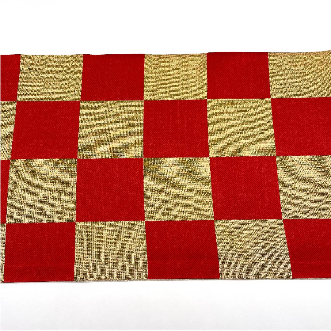 Gold-colored Fukuro Obi for Furisode, Checkered, Length 432cm, Pure Silk, A-Rank, Six-way, Formal, Gold-based, 1123006233321