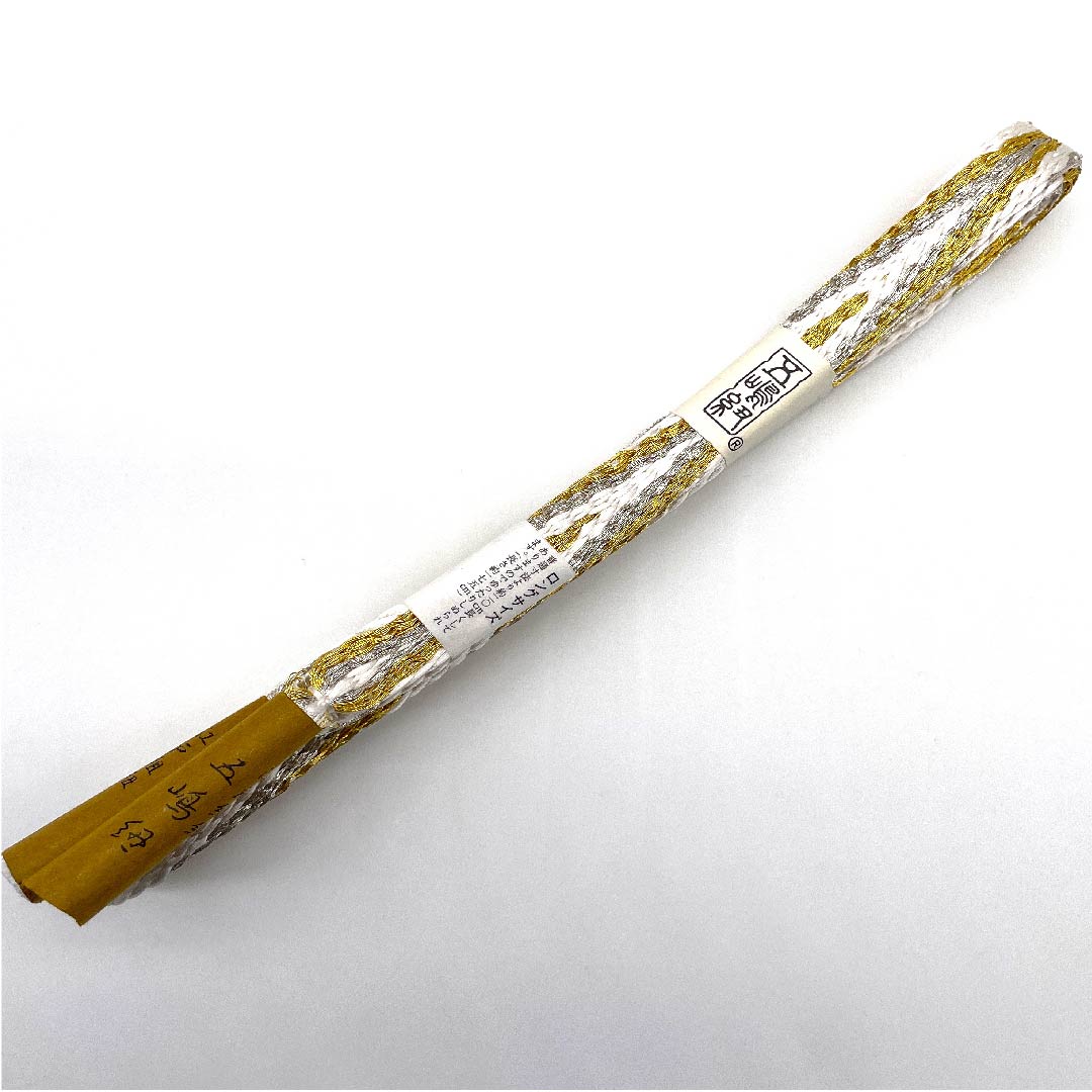 （新古品） 帯締め 正絹 四分紐 白色 五嶋紐 江戸組紐 長尺 長さ約175cm 幅約1.5cm フォーマル Sランク 白系 1135000452911