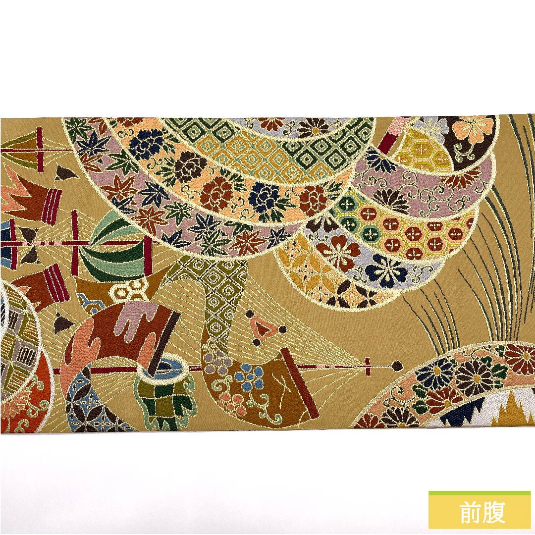 袋帯 胡桃色（くるみいろ） 振袖用 鳳凰 吉祥文様 白綾苑大庭 帯丈430cm 正絹 Sランク 六通 フォーマル 茶系 1123009662314