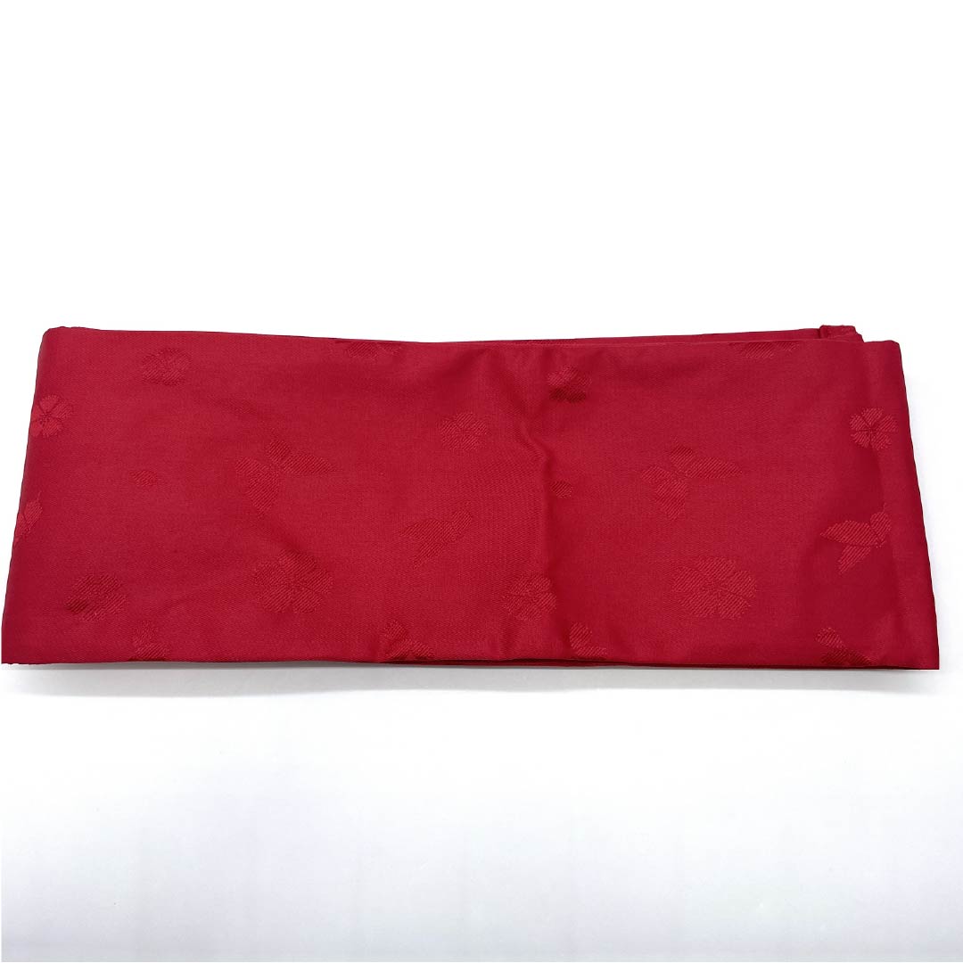 Ready-made obi, polyester, Akane-iro (red), cherry blossom, for yukata, S rank, red, 1131000692912