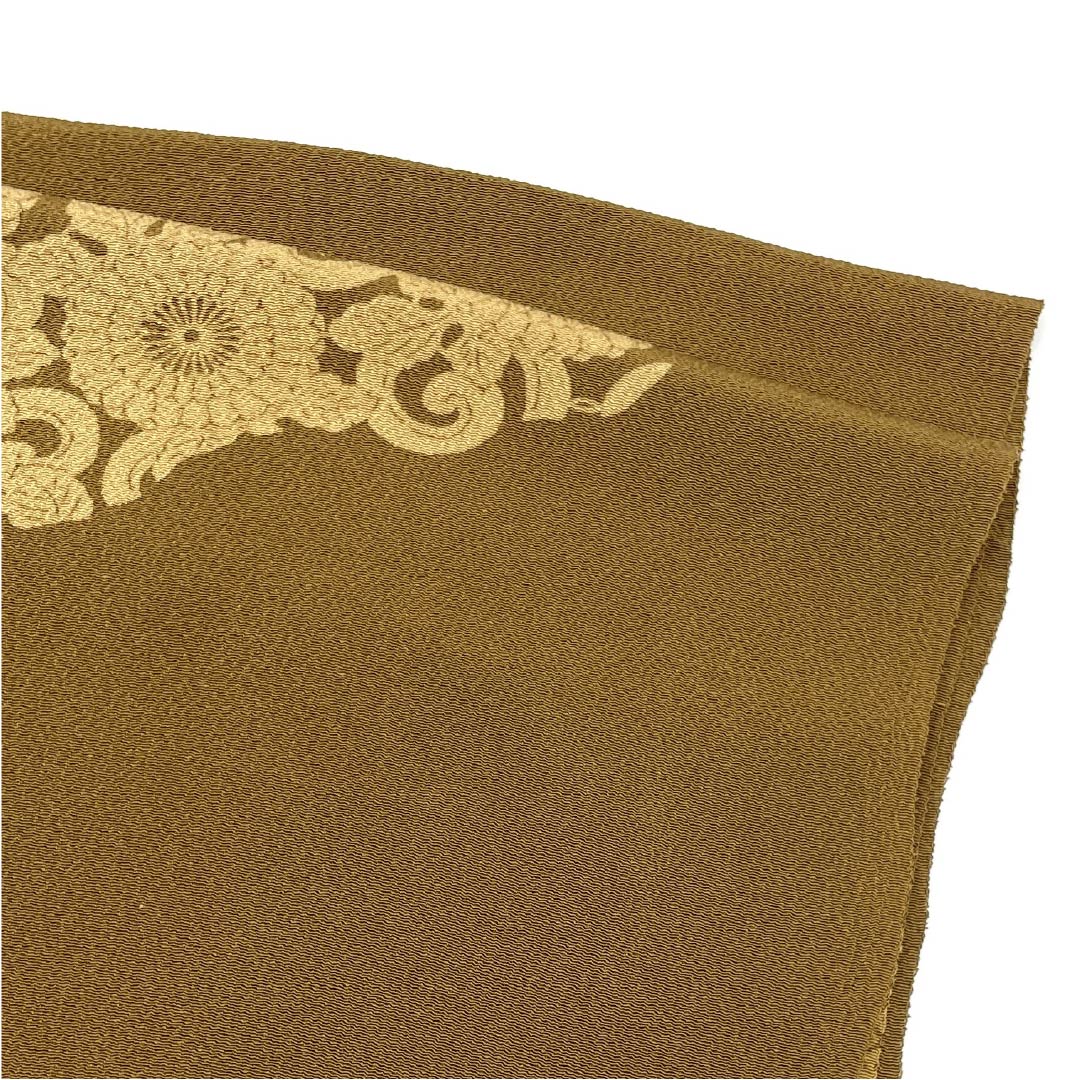 Obiage Chirimen Casual Candle Color (Shisokuiro) Classic Pattern Length 166cm Width 28cm S Rank Brown 1136000372914