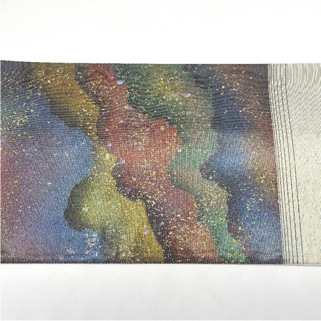 Fukuro Obi with Mother of Pearl, Abstract Pattern, Hikigaku, Length 434cm, Pure Silk, S Rank, Point Pattern, Formal, Gradient Style, 1123005912399