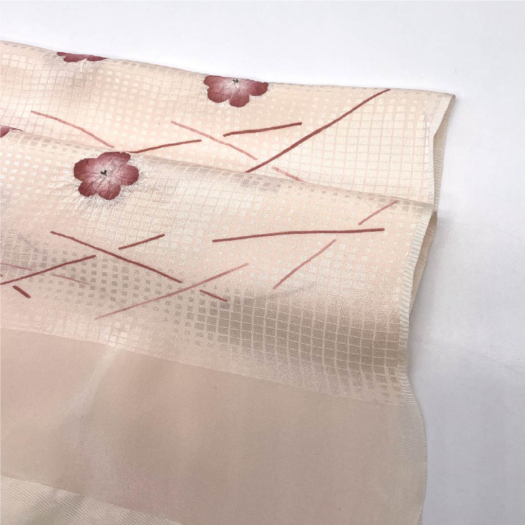 帯揚げ 正絹 Sランク セミフォーマル 薄肉色（うすにくいろ） 部分絞り 梅 長さ約174cm 幅約28cm ピンク系 1136002952913
