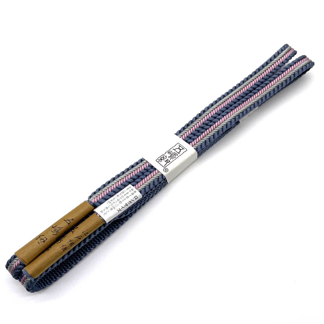 （新古品）帯締め 正絹 四分紐 移色（うつしいろ）五嶋紐 江戸組紐 長尺 長さ約175cm 幅約1cm カジュアル Sランク 青系 1135001382917