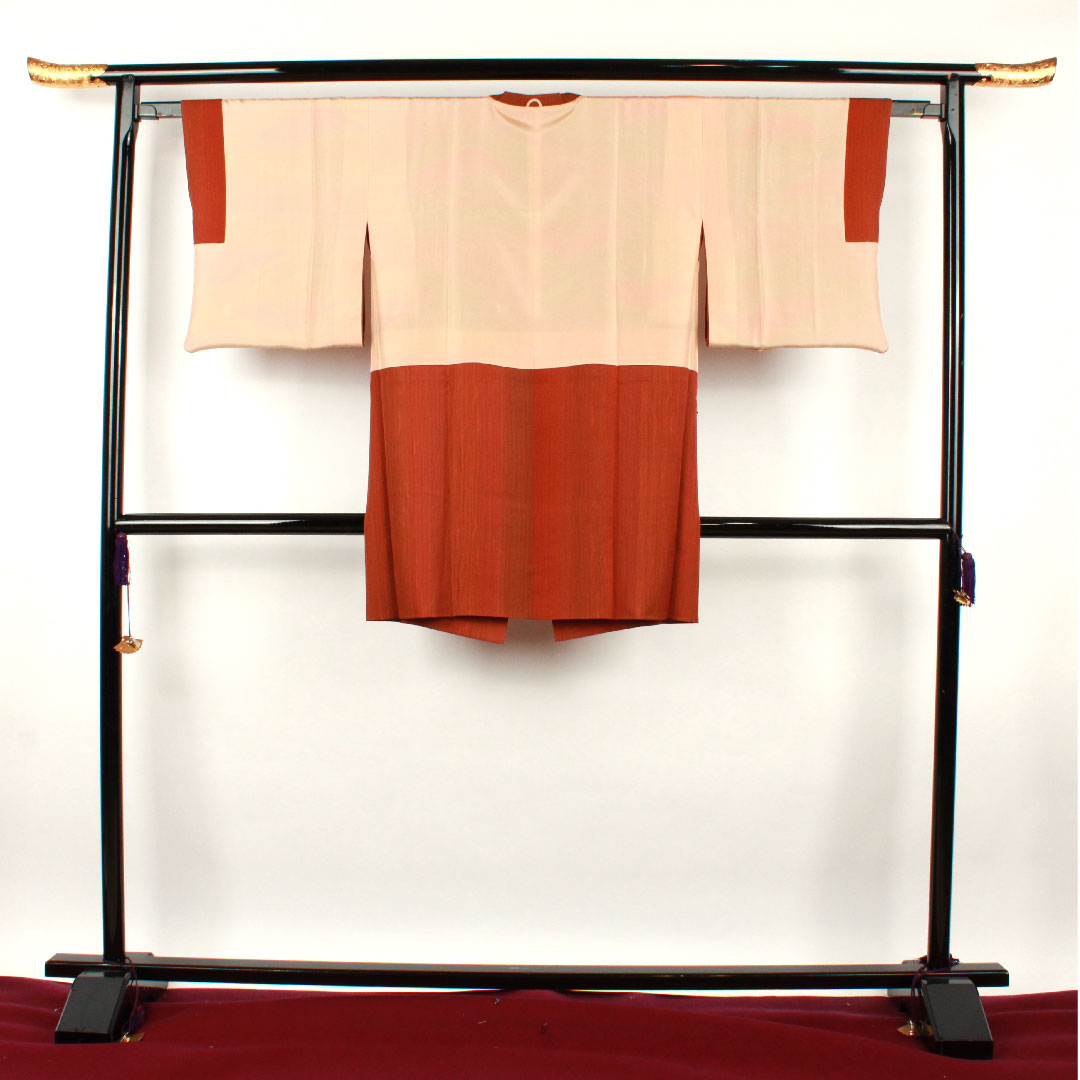 Michiyuki coat, length 93cm, sleeve length 63.5cm, birch color, blurred pattern, pure silk, A rank, lined, brown, 1117000503914