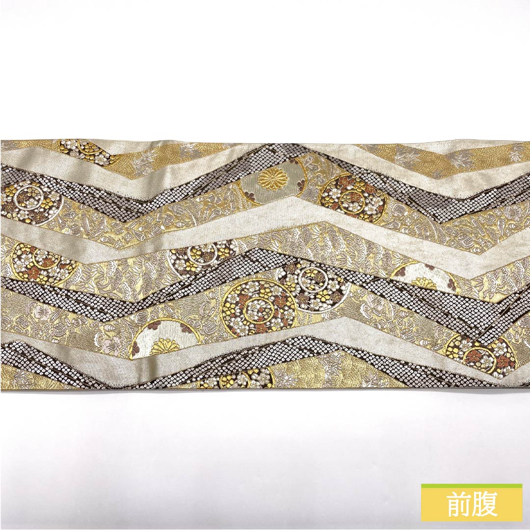 A-Rank Pure Silk Fukuro Obi by Kano Yuki, Perfect for Tomesode (Tomesode), Classic Floral Pattern, Treasure-Filled Design, 444cm Long, Six-Ply, Formal, Silver, Item Number: 1123015533322
