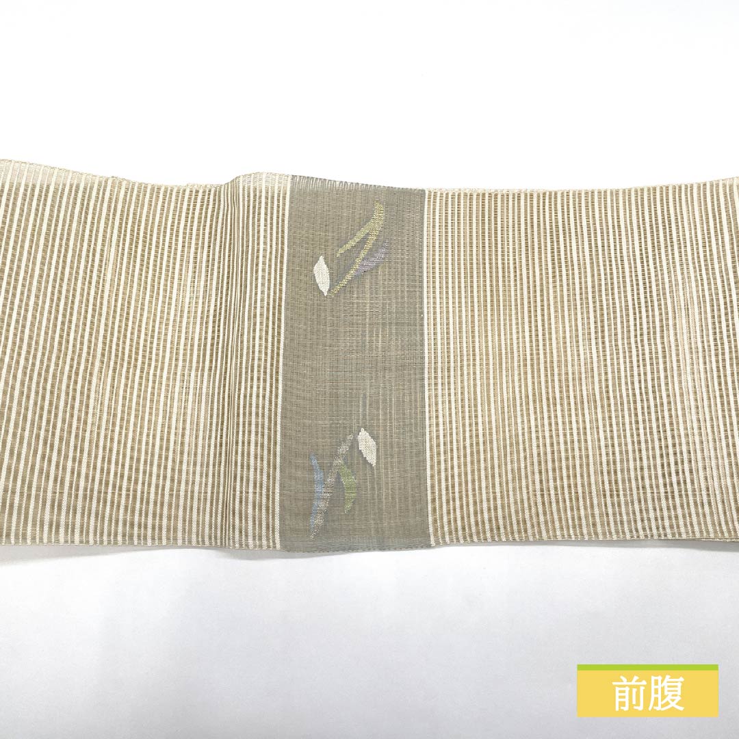 Nagoya Obi, Pure Silk, Off-White, Summer Obi, Sukui Weave, Floral Pattern, S-Rank, Pointed Pattern, Semi-Formal, Cream, Item Number: 1124008712315, Pine Needle Pattern