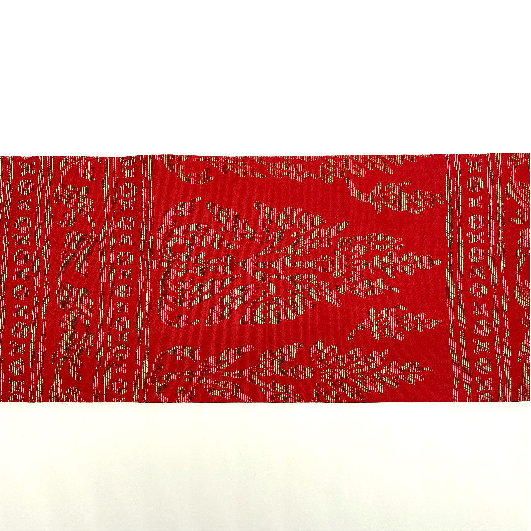 名古屋帯 壁画文様 帯丈360cm 正絹 Aランク 全通 カジュアル 赤系 1124002073312  名古屋仕立て