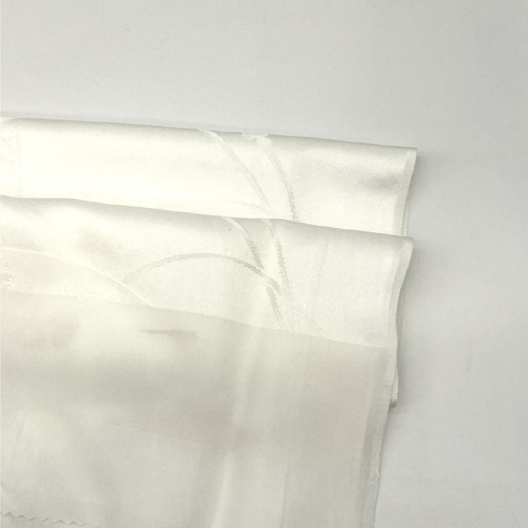 （新古品） 帯締め・帯揚げセット 正絹 NEWランク 白色（しろいろ） 留袖用 古典柄 扇 長さ約160cm 幅約1.7cm フォーマル 白系 1141000451311