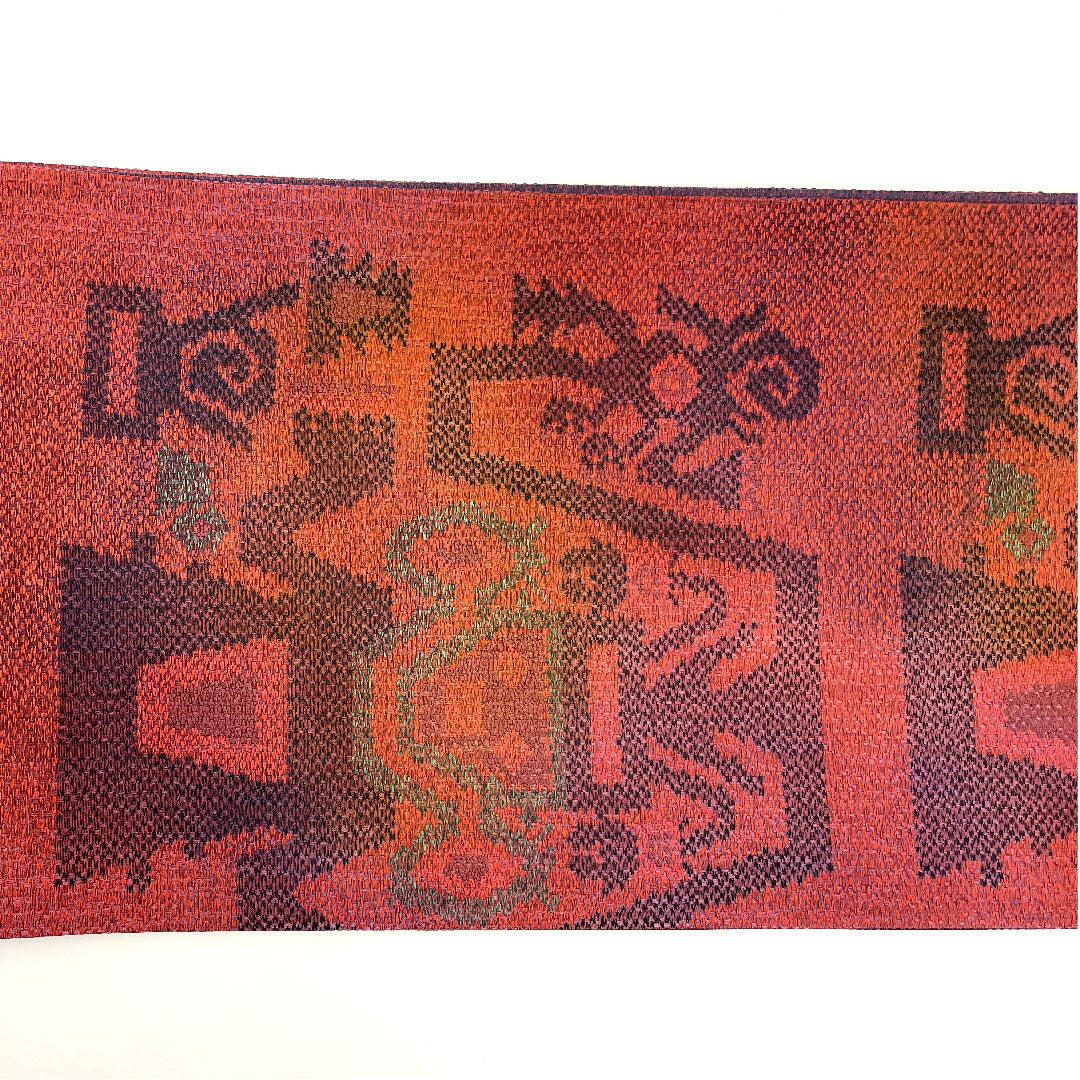 Fukuro Obi Egyptian Pattern Length 424cm Pure Silk S Rank Six-way Casual Red 1123002652312