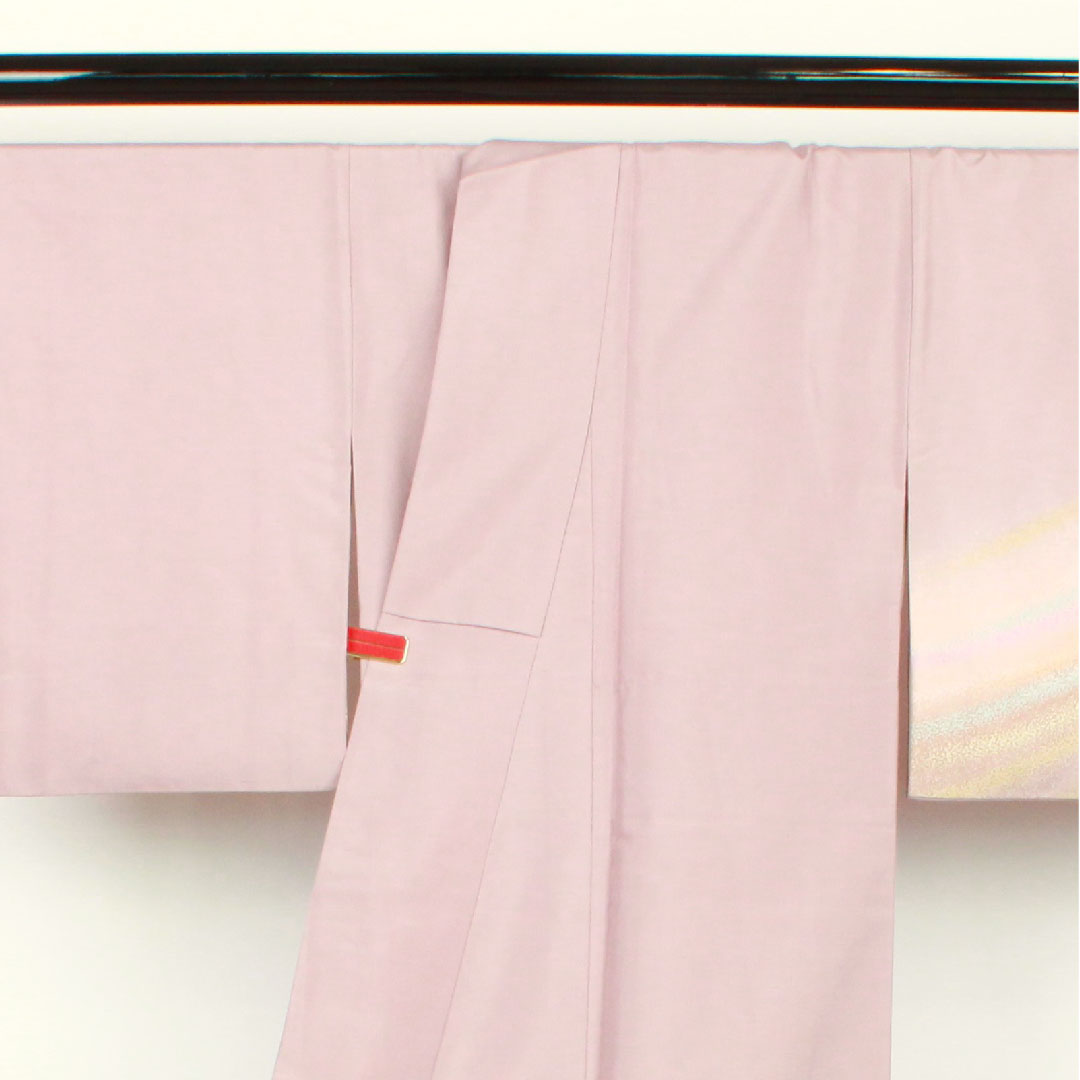 Homongi, lined, length 153cm, sleeve length 63cm, grape color, Ushiku Tsumugi, Hakusan Kobo, Oboro-zome, pure silk, A rank, purple, 1112001813220