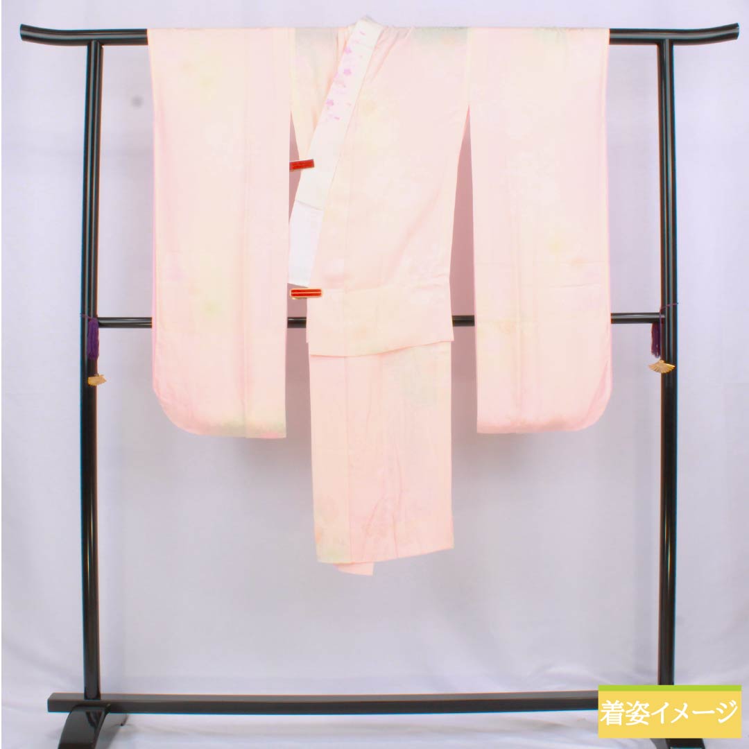 Pure silk Nagajuban (long undergarment), Grade A, length 119cm, sleeve length 61cm, single layer, floral embroidered collar, with raised collar, pink, product number 1129000833113