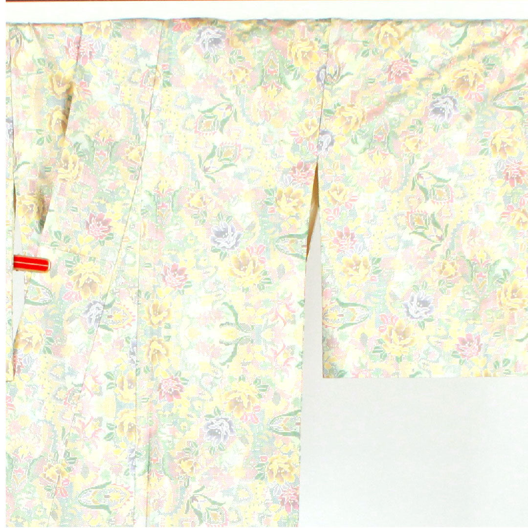 Oshima Tsumugi, Length 162.5cm, Sleeve length 63.5cm, Floral pattern, Pure silk, B rank, Lined, White, 1116001514411