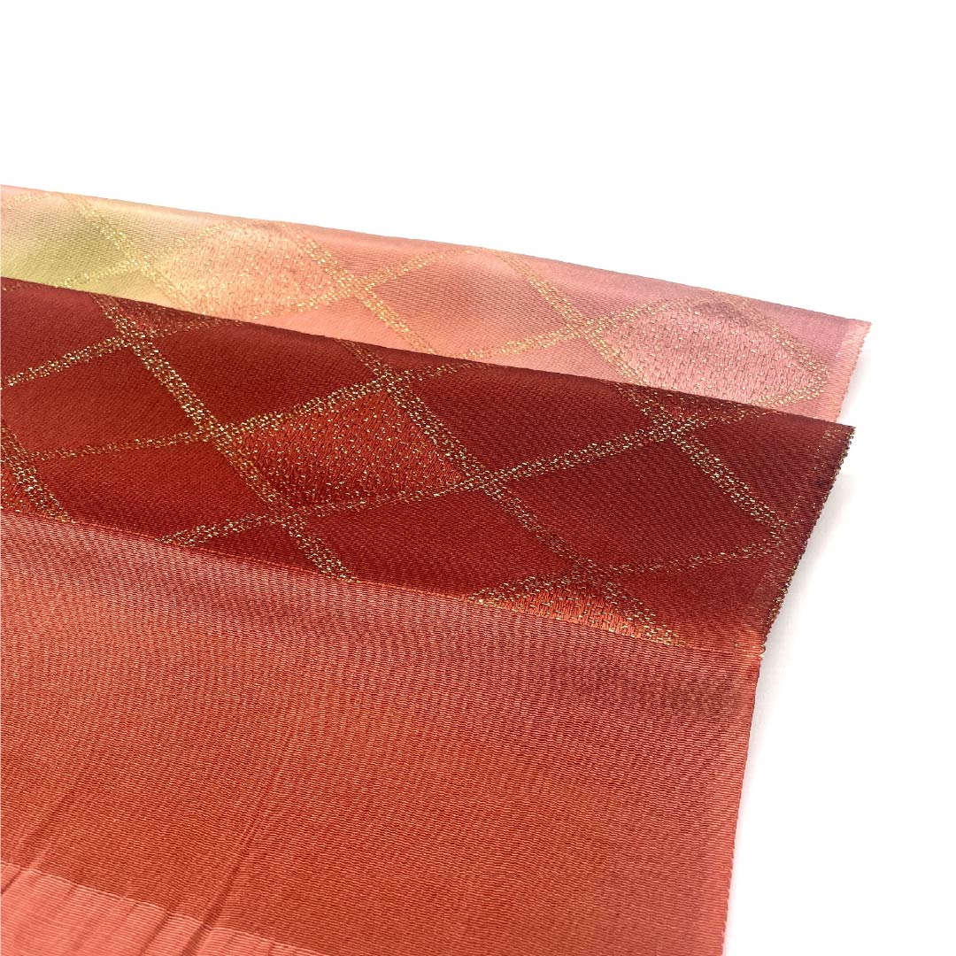 Obiage Silk S-rank Semi-formal Bengal Red Diamond Gold thread Length approx. 180cm Width approx. 28cm Red系 1136002622912