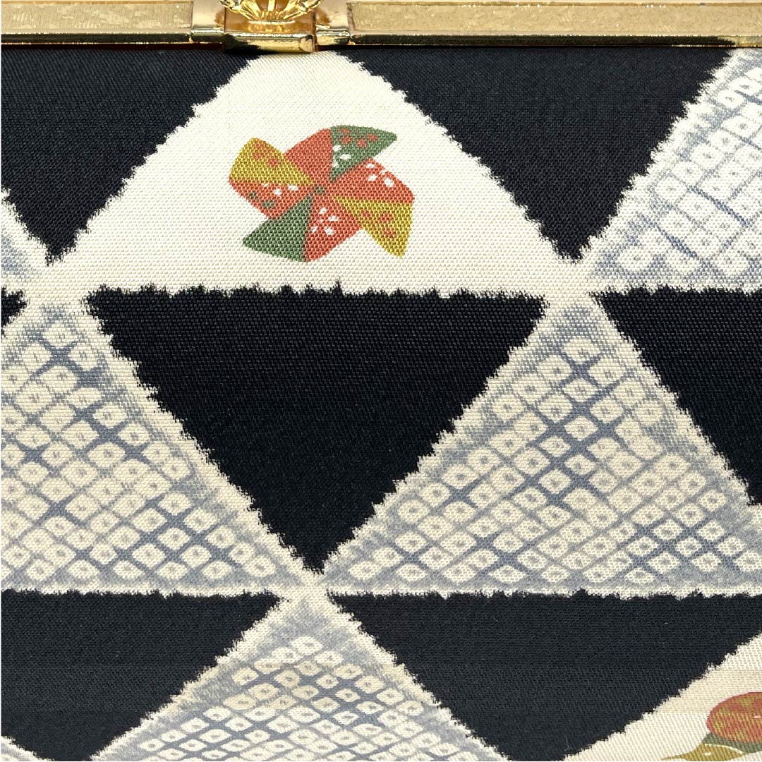 Japanese style bag, casual, black, scales, daruma, windmill, black, new rank, 113900034110