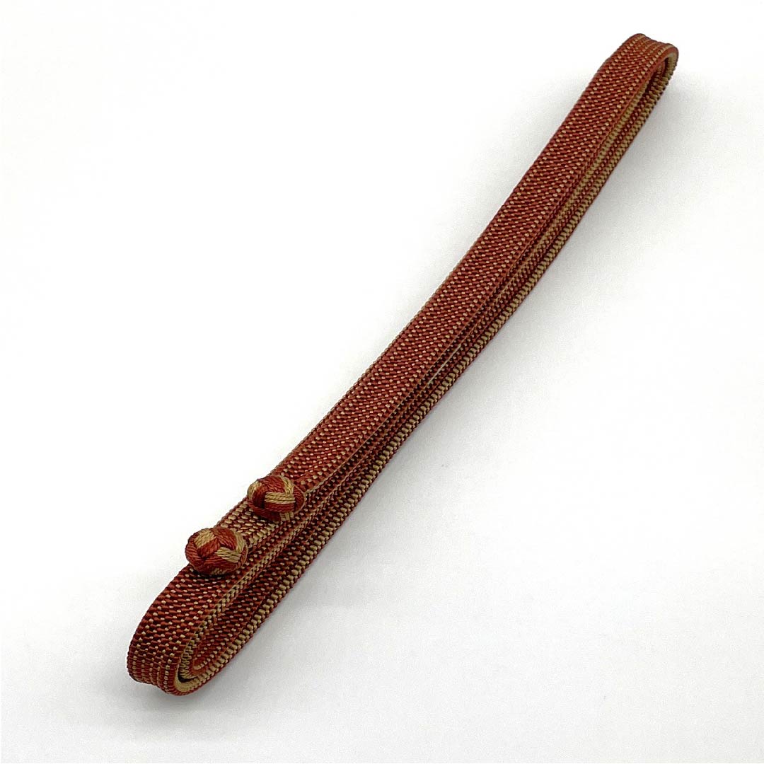 S-Rank Silk Obi-jime (Sash Band) with Bengarai (Red Garland) and Odamaki Tassel, Approx. 161cm Long, Approx. 1.4cm Wide, Casual, Brown, Product Number: 1135004622314