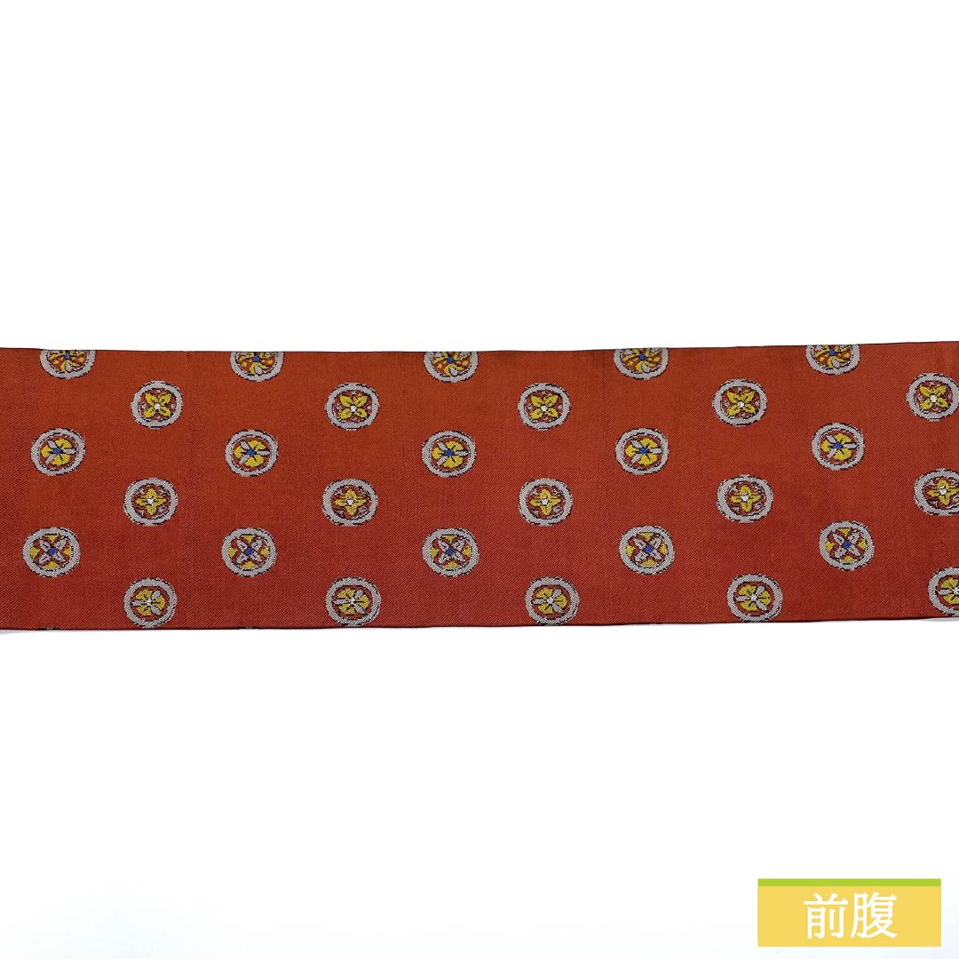 Nagoya Obi, Pure Silk, Grade A, Shoujo Chairo (Scarlet Brown), Round Crest, Length 325cm, Six-Pass, Casual, Brown, Product Number 1124009073314, Nagoya Style