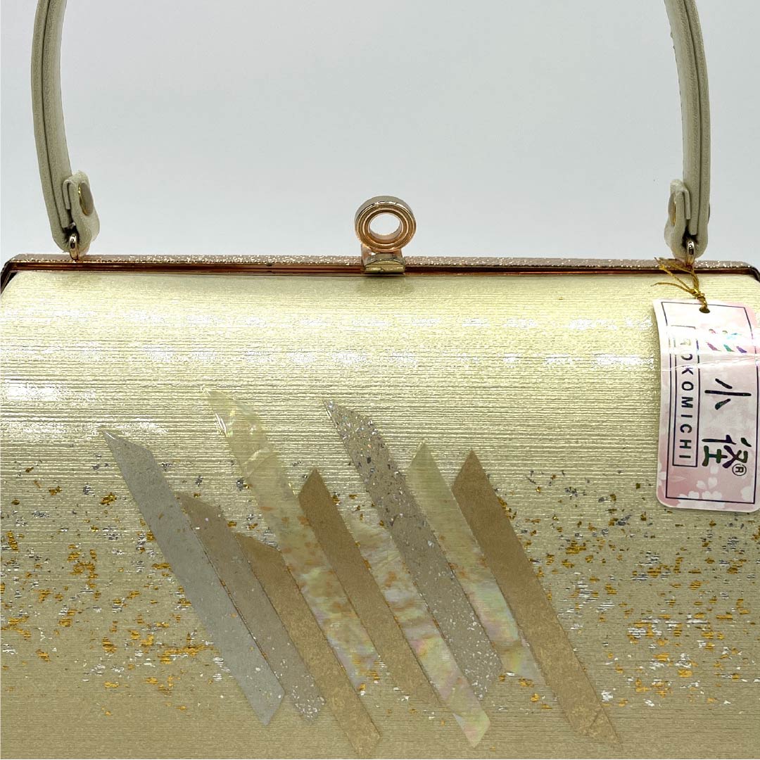 (Like New) Formal Zori and Bag Set, Grade A, Mother-of-Pearl Design, Size M, Yellow, 1133000373323