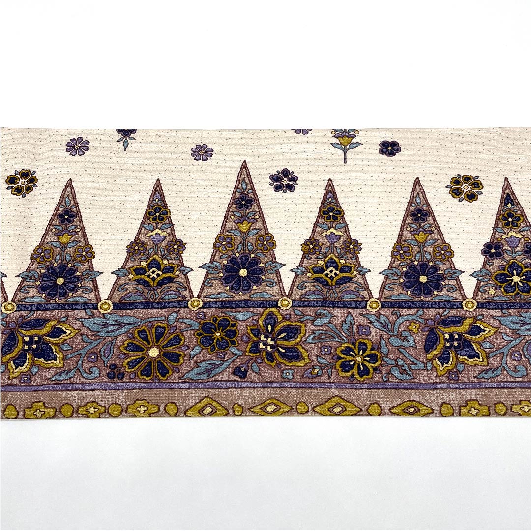 Obi (Fukuro Obi) in Okina Brown, Floral Sarasa, Geometric Pattern, Length 457cm, Pure Silk, A Rank, Six-Way, Casual, Pink, 1123007183413