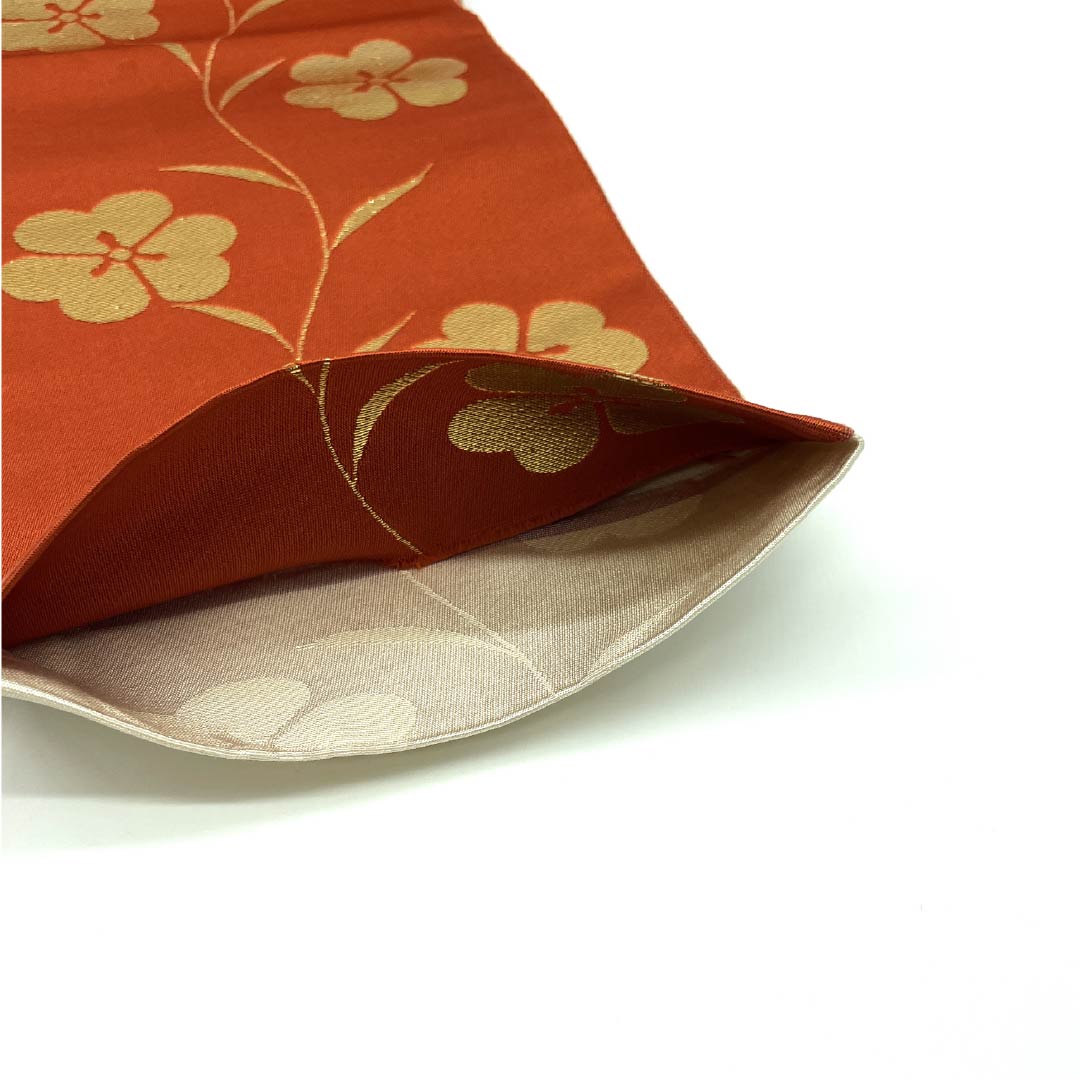 【Unstitched】Half-width obi, polyester, A rank, scarlet, wood sorrel, reversible. Obi length 340cm, orange系. 1125002063326