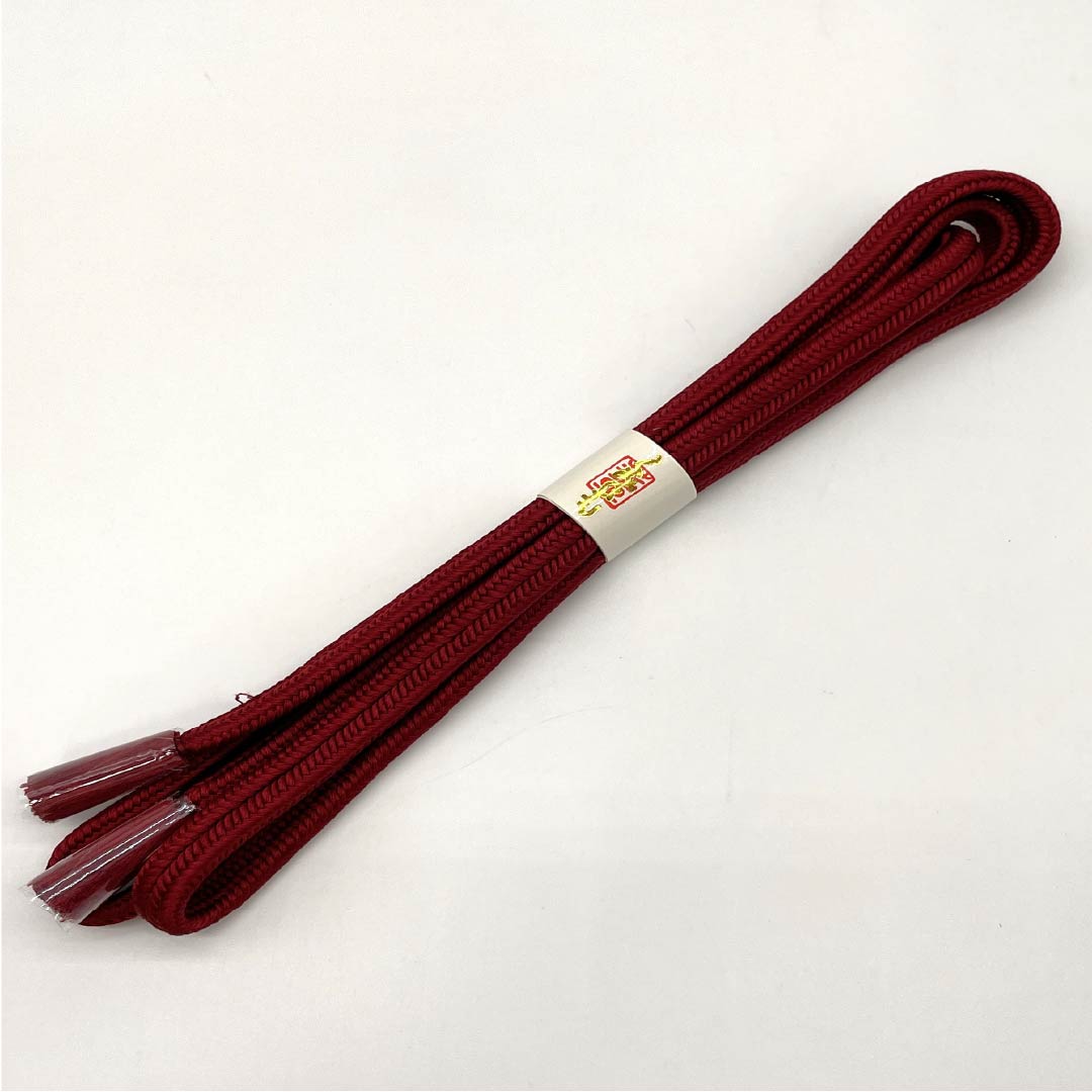 （新古品） 帯締め 正絹  生臙脂色（しょうえんじいろ） 冠組 新古品 長さ約157.5cm 幅約1cm セミフォーマル Sランク 赤系 1135003562312