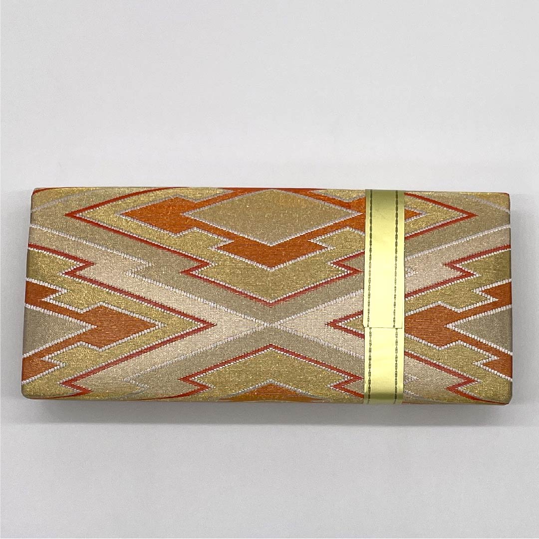 Formal Japanese Style Bag, S-Rank, Saga Nishiki, Matsukawabishi Pattern, Gold, 113900076221