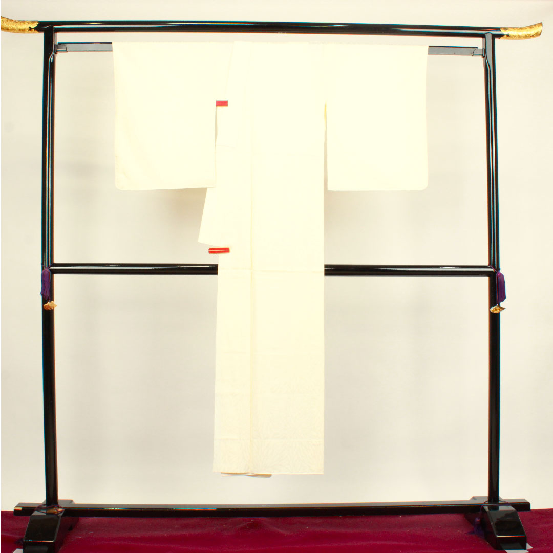 長襦袢 正絹 身丈142cm 裄丈66.5cm 袷  フォーマル 菊  Sランク クリーム系 1129000472615