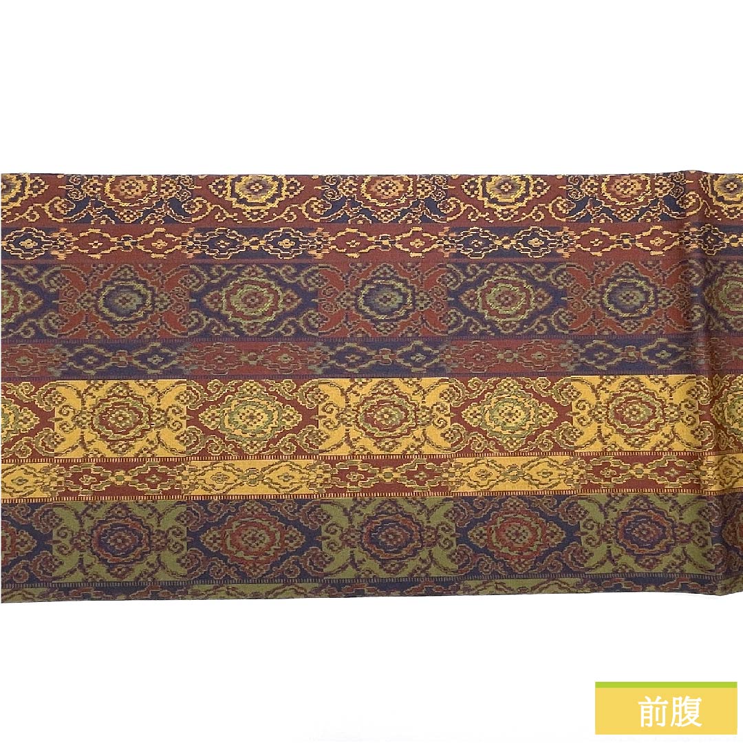Nagoya obi, azuki bean brown, Shoba weave, classic pattern, Shosoin pattern, obi length 358cm, pure silk, S rank, full length, casual, brown, 1124005322314, open style