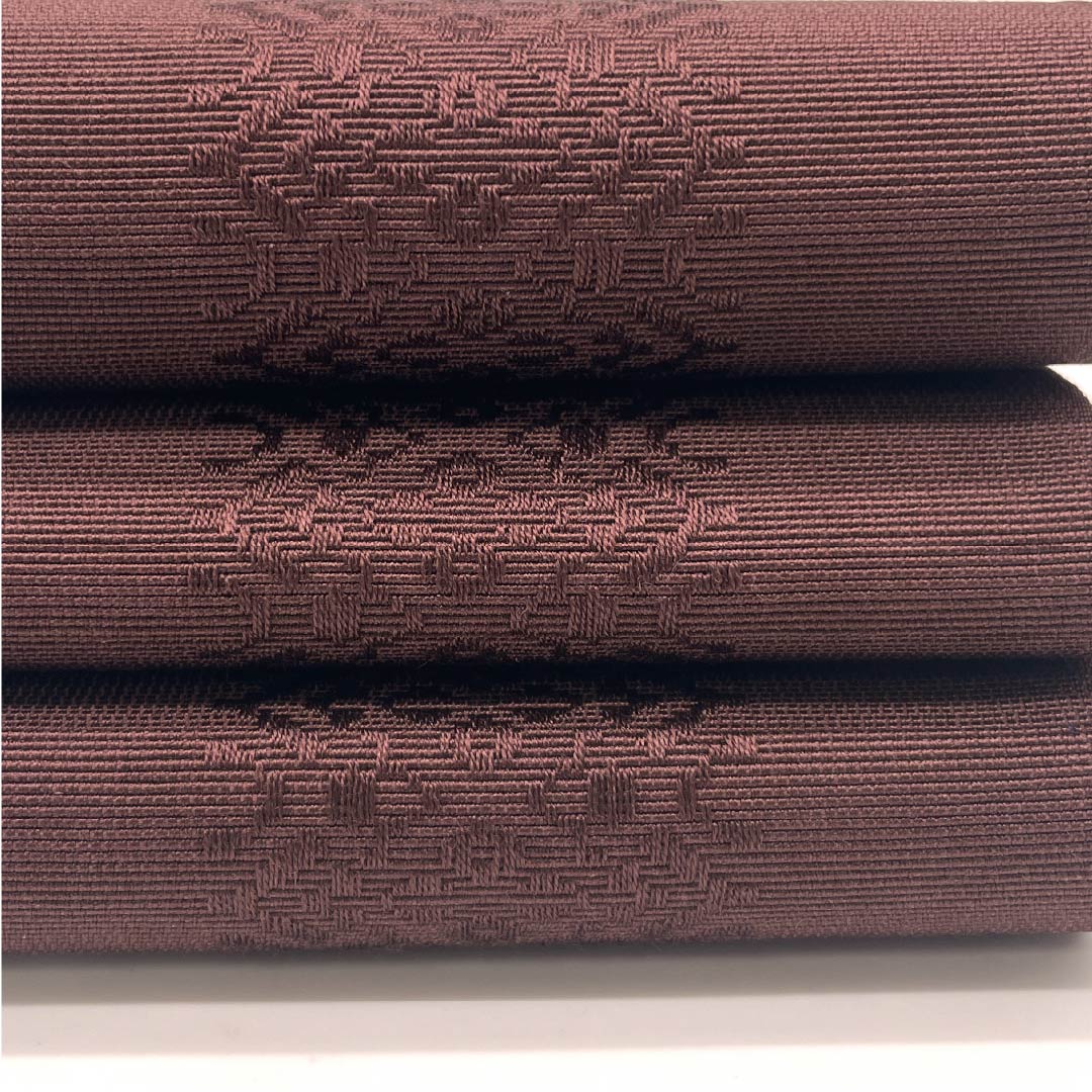 Untailored Kaku Obi (Sash) - Pure Silk, S-Rank, Red Cypress Bark Color, Classic Pattern, Length 394cm, Width 9.5cm, Brown, Item Number: 1134000522914