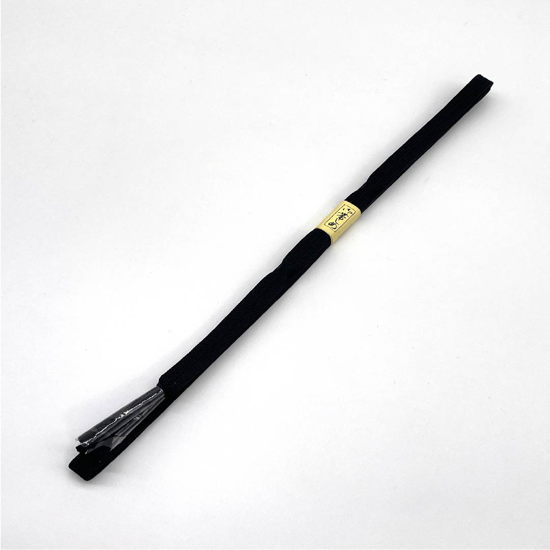 (New old stock) Obi-jime (belt fastener) made of pure silk, quarter-length cord, black color, new old stock, length approx. 156cm, width approx. 1.2cm, casual, S rank, black, 1135002632310
