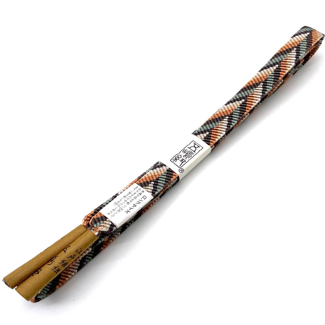 （新古品）帯締め 正絹 四分紐 グラデーション 五嶋紐 江戸組紐 長尺 長さ約175cm 幅約1.5cm カジュアル Sランク グラデーション系 1135001342999